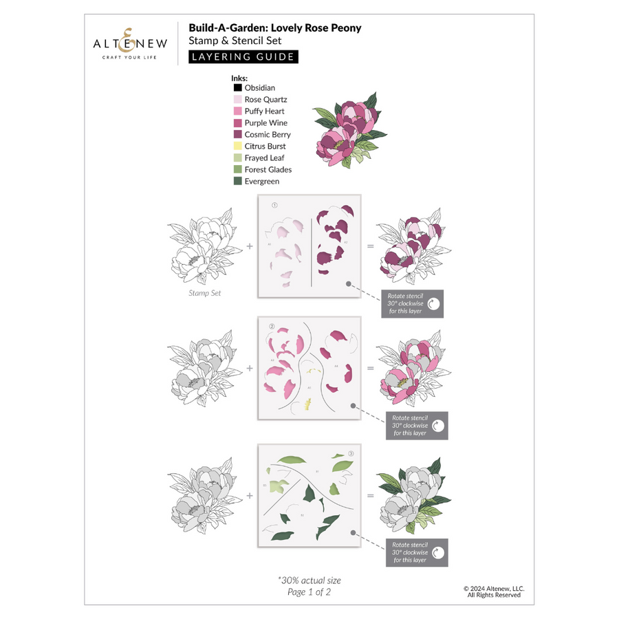 Altenew - Build-A-Garden: Lovely Rose Peony & Add-on Die Bundle