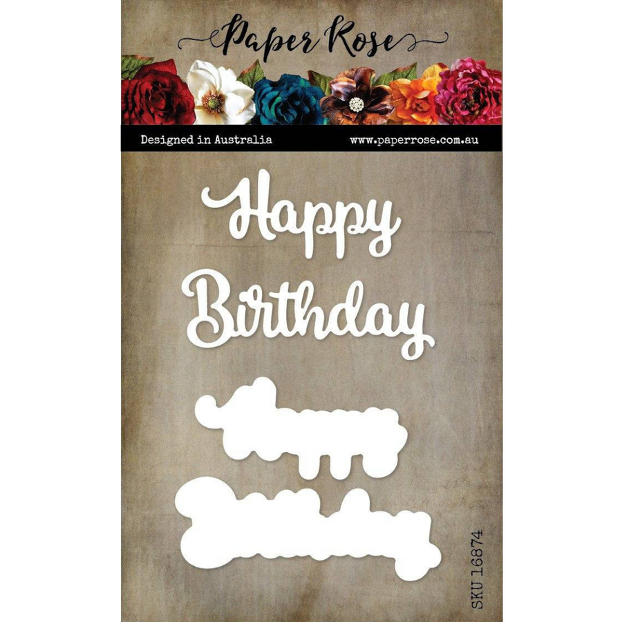 Paper Rose - Happy Birthday Large Layered Metal Cutting Die