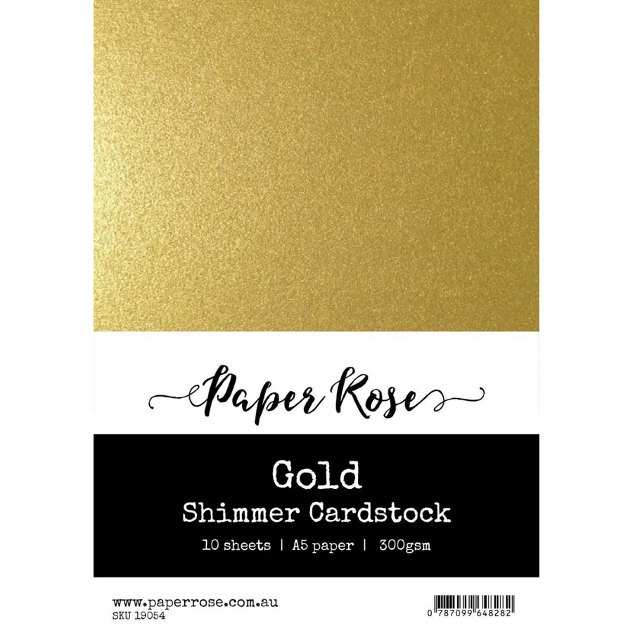 Paper Rose Studio - Gold Shimmer Cardstock A5 (10 sheet pack)