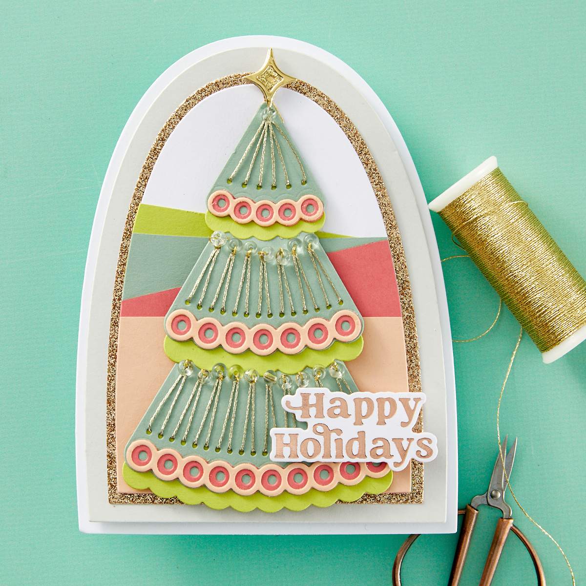 Spellbinders - Stitched Holiday Tree Etched Dies from the Stitched Bright Collection