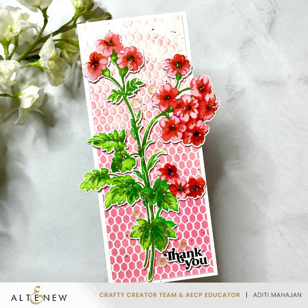 Altenew - Stencil Art: Painted Geraniums & Add-on Die Bundle