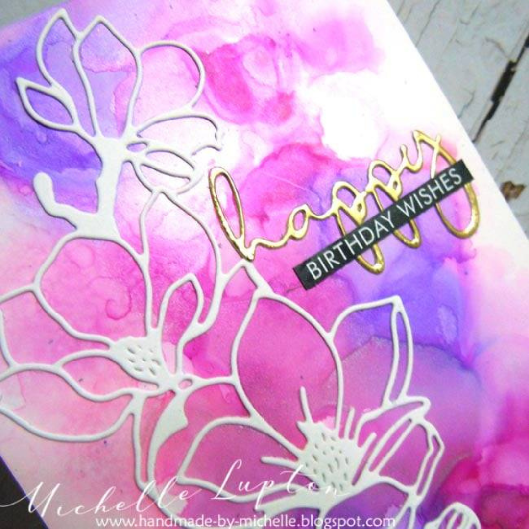 Paper Rose - Happy Birthday Fine Script Layered Metal Cutting Die