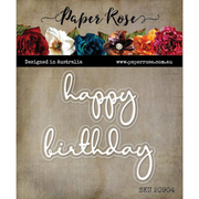 Paper Rose - Happy Birthday Fine Script Layered Metal Cutting Die