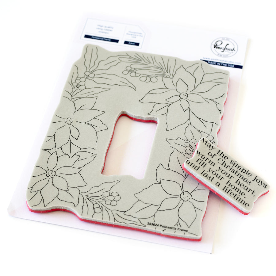 Pinkfresh Studio - Poinsettia Frame Cling Stamp