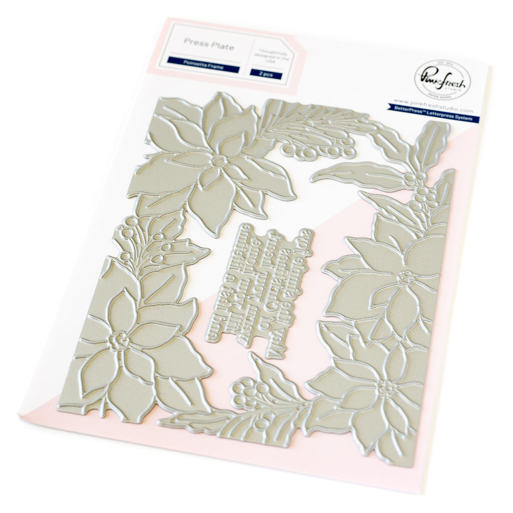 Pinkfresh Studio Poinsettia Frame Press Plate