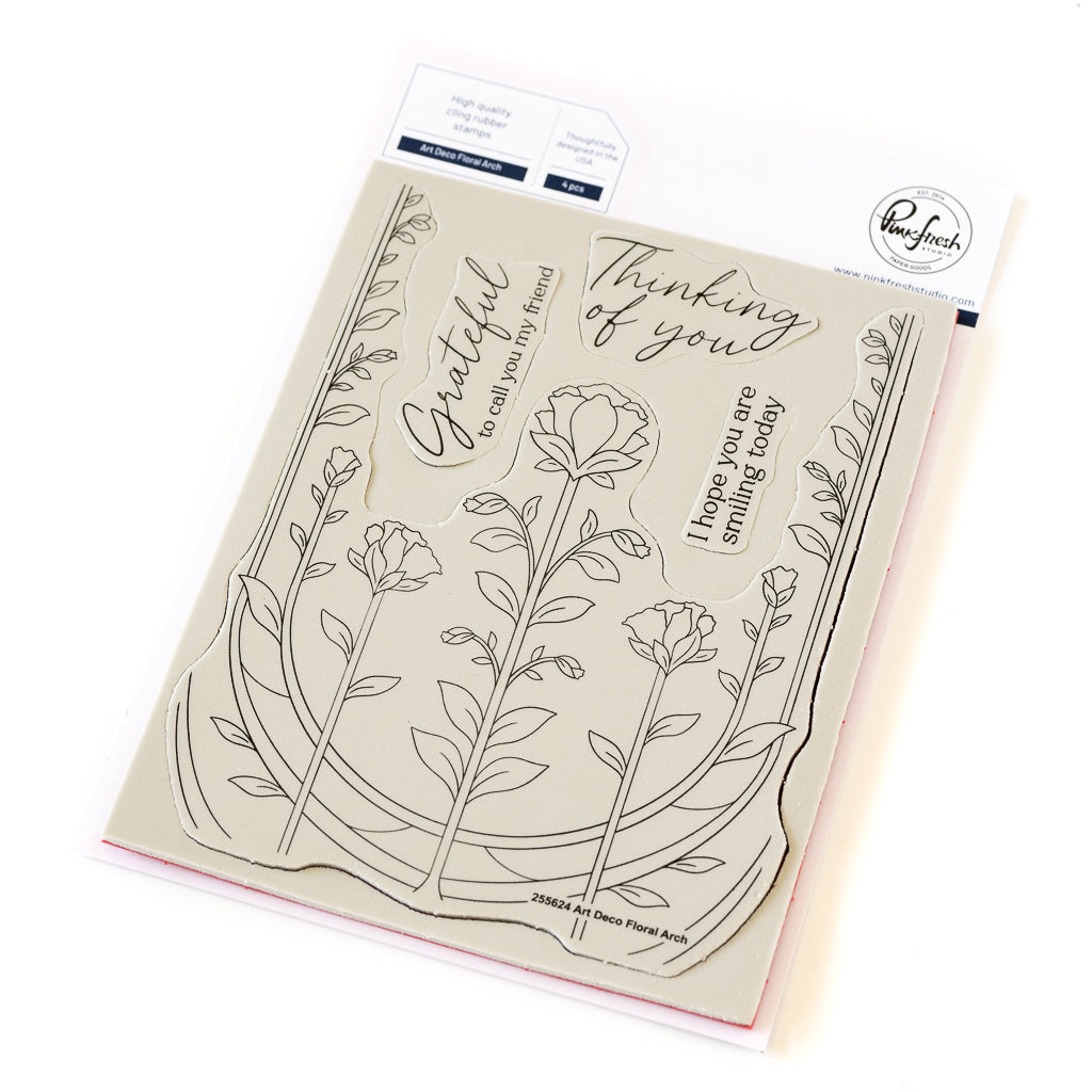 Pinkfresh Studio - Art Deco Floral Arch Stamps