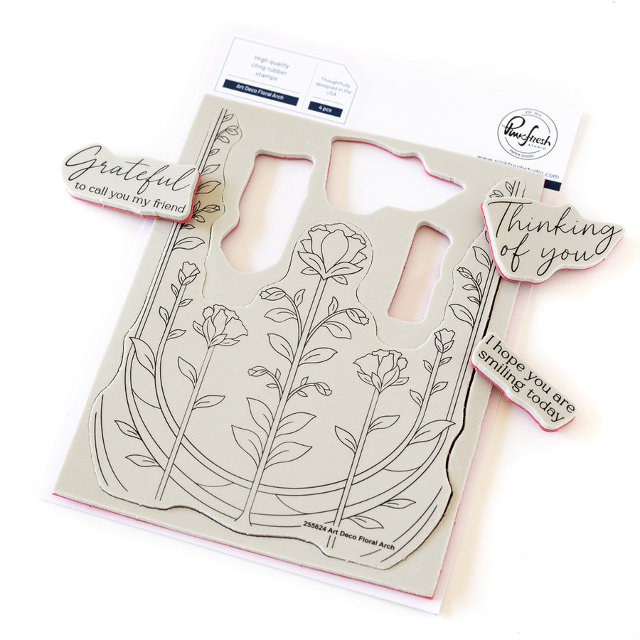 Pinkfresh Studio - Art Deco Floral Arch Stamps