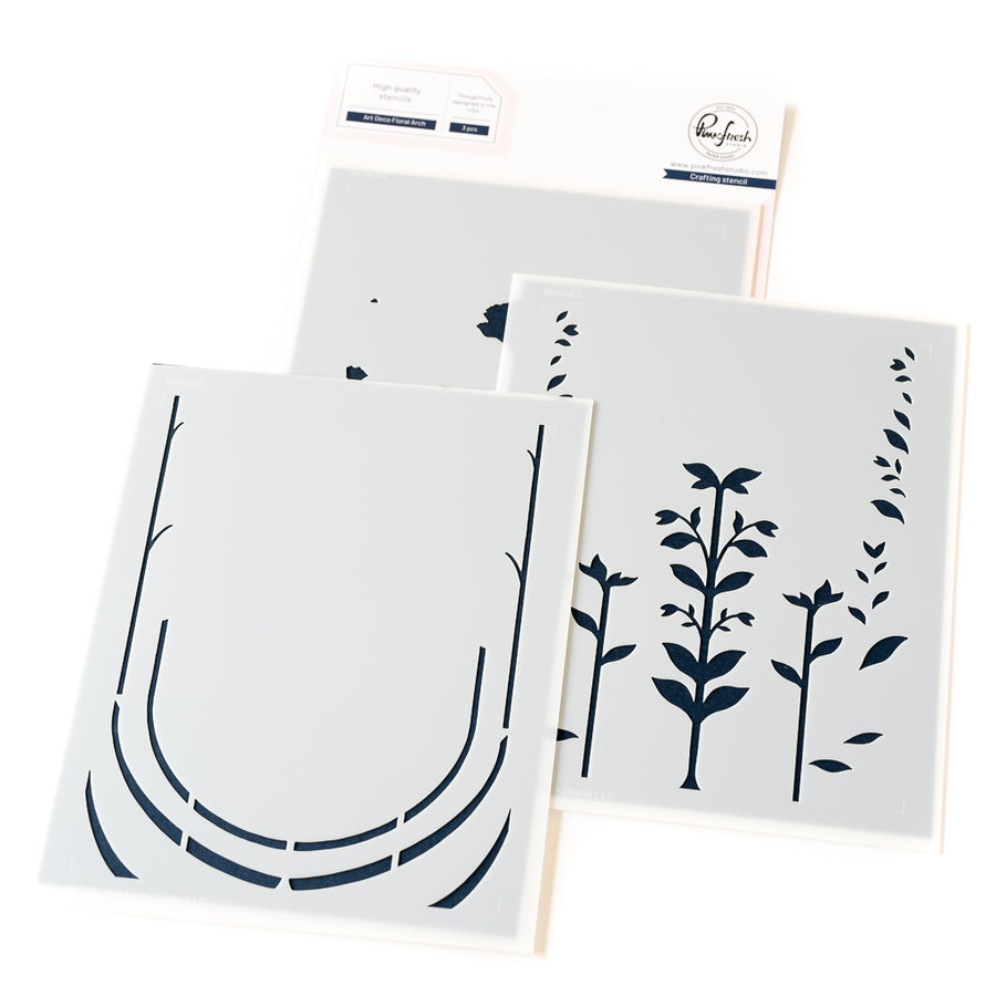 Pinkfresh Studio - Art Deco Floral Arch Stencils