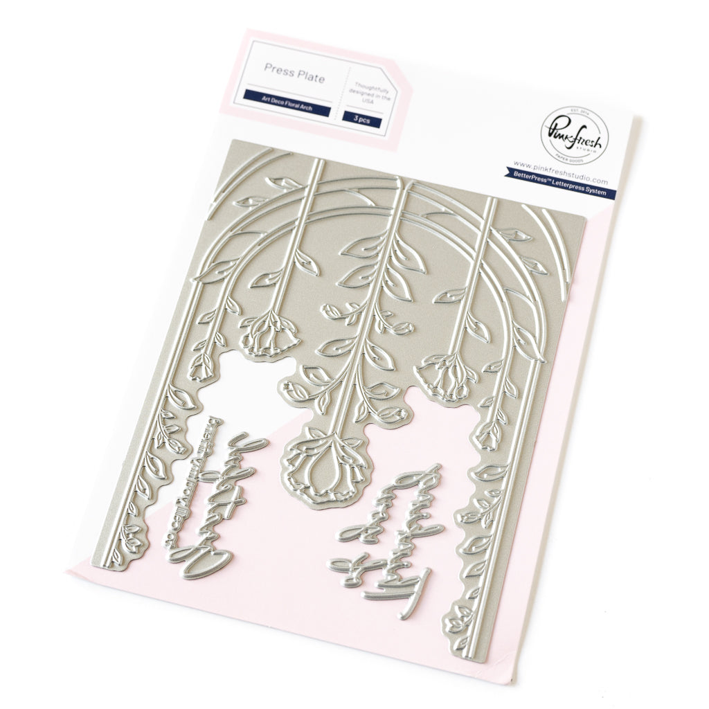 Pinkfresh Studio - Art Deco Floral Arch Press Plate