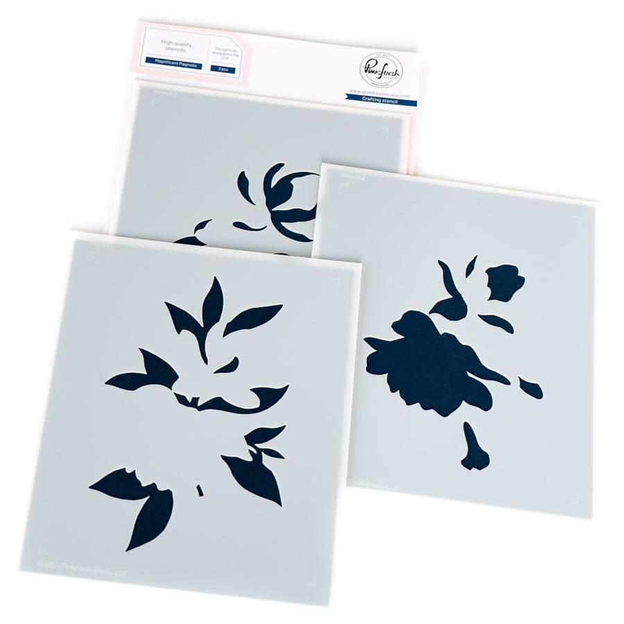 Pinkfresh Studio - Magnificent Magnolia Stencils