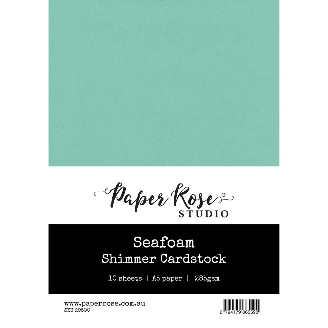 Paper Rose Studio - Seafoam Shimmer Cardstock A5 (10 sheet pack)