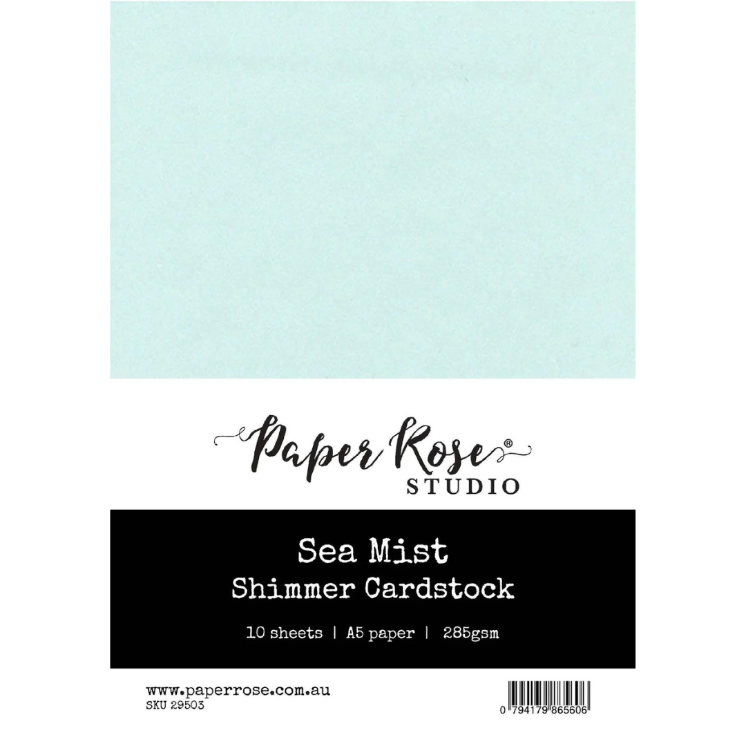 Paper Rose Studio - Sea Mist Shimmer Cardstock A5 (10 sheet pack)