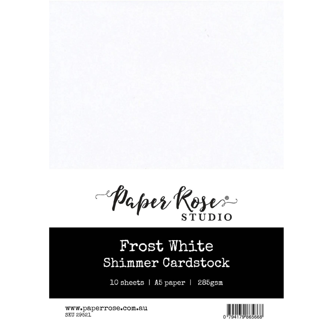 Paper Rose Studio - Frost White Shimmer Cardstock A5 (10 sheet pack)