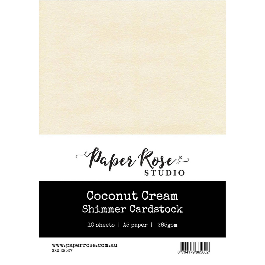 Paper Rose Studio - Coconut Cream Shimmer Cardstock A5 (10 sheet pack)