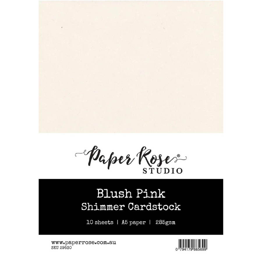 Paper Rose Studio - Blush Pink Shimmer Cardstock A5 (10 sheet pack)