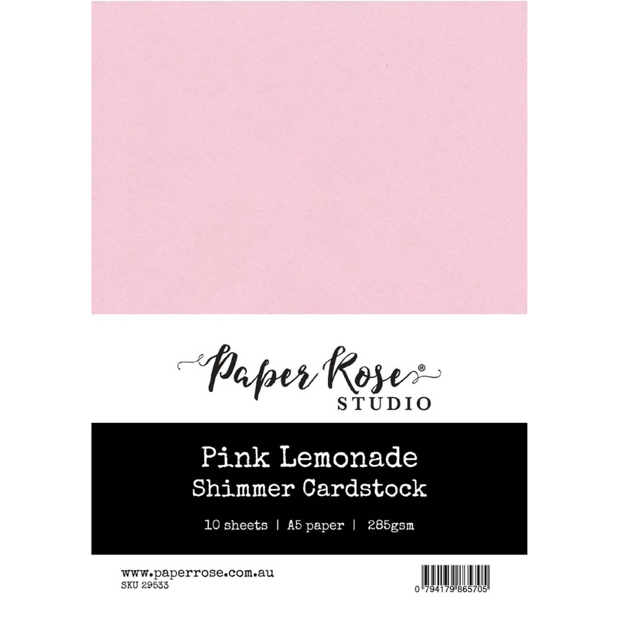 Paper Rose Studio - Pink Lemonade Shimmer Cardstock A5 (10 sheet pack)