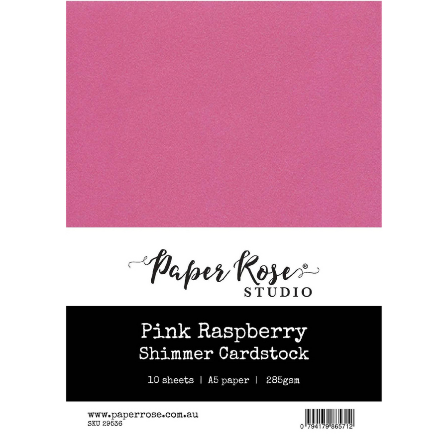 Paper Rose Studio - Pink Raspberry Shimmer Cardstock A5 (10 sheet pack)