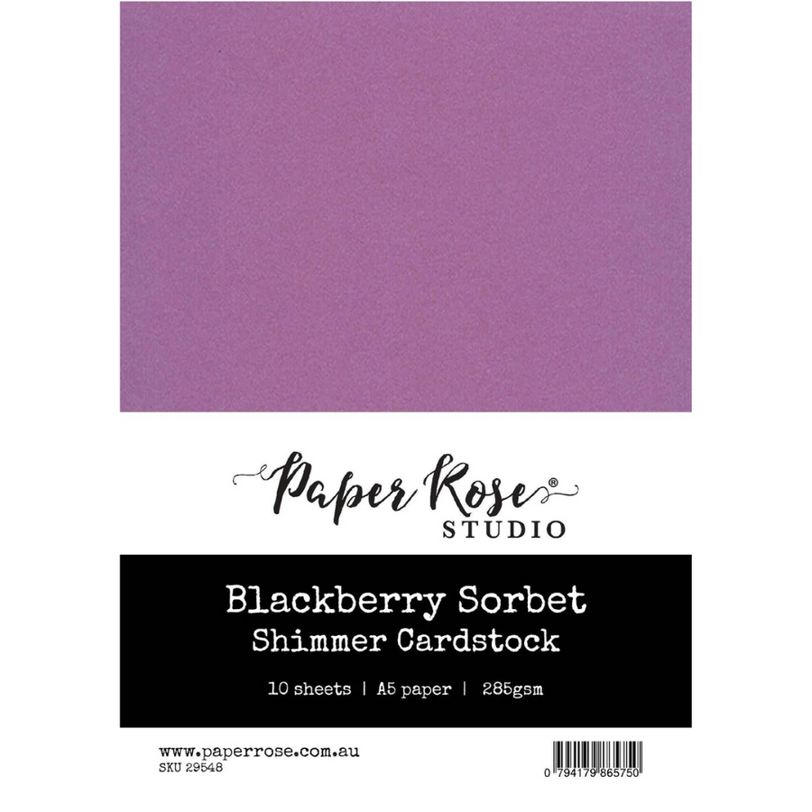 Paper Rose Studio - Blackberry Sorbet Shimmer Cardstock A5 (10 sheet pack)