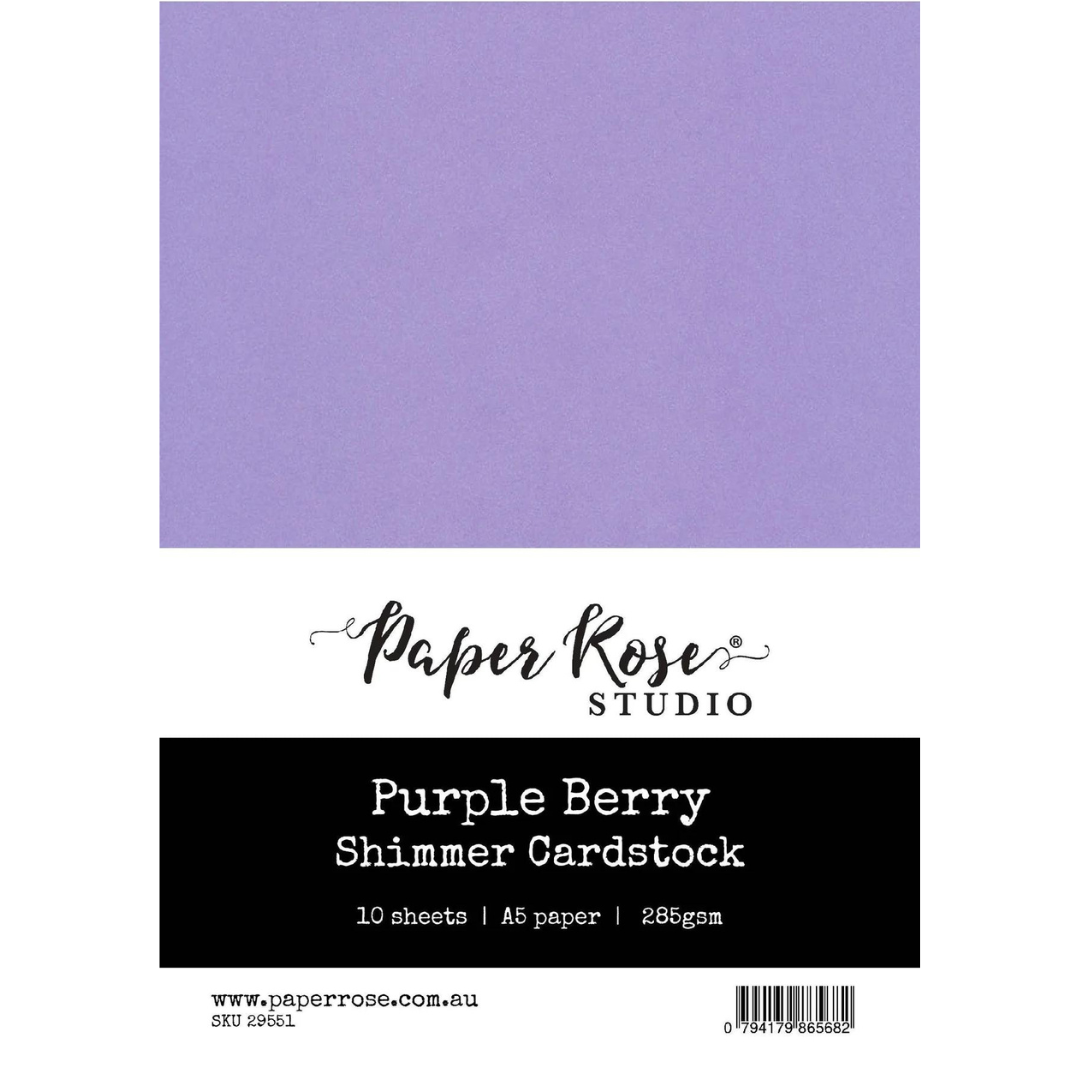 Paper Rose Studio - Purple Berry Shimmer Cardstock A5 (10 sheet pack)