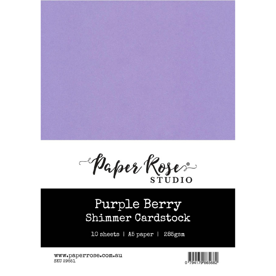 Paper Rose Studio - Purple Berry Shimmer Cardstock A5 (10 sheet pack)