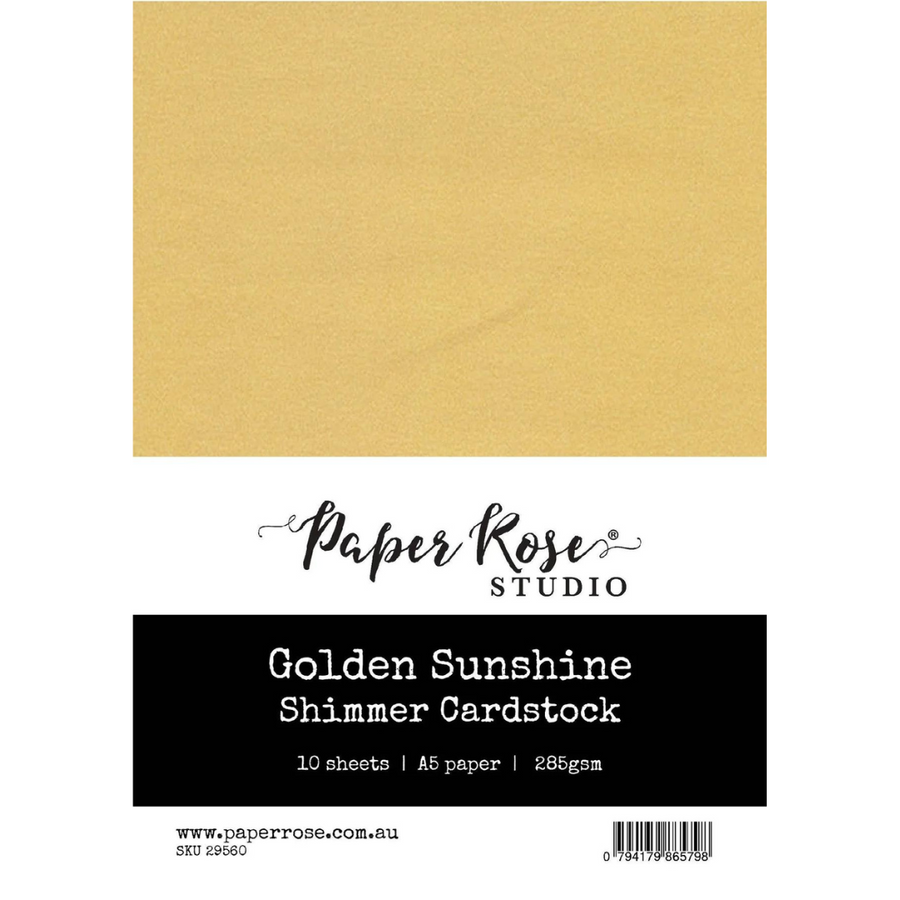 Paper Rose Studio - Golden Sunshine Shimmer Cardstock A5 (10 sheet pack)