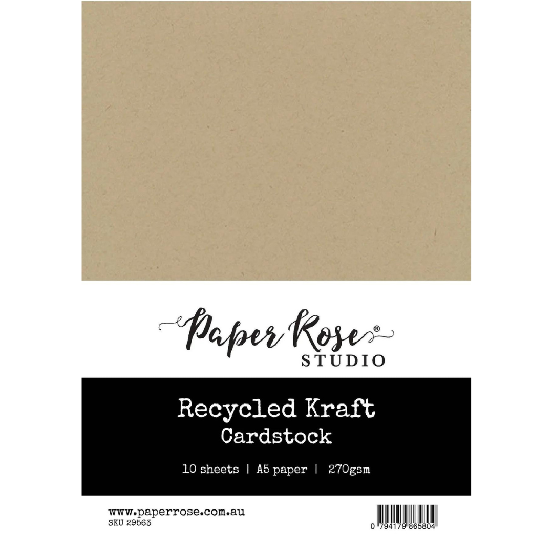 Paper Rose Studio - Recycled Kraft Smooth Cardstock A5 (10 sheet pack)