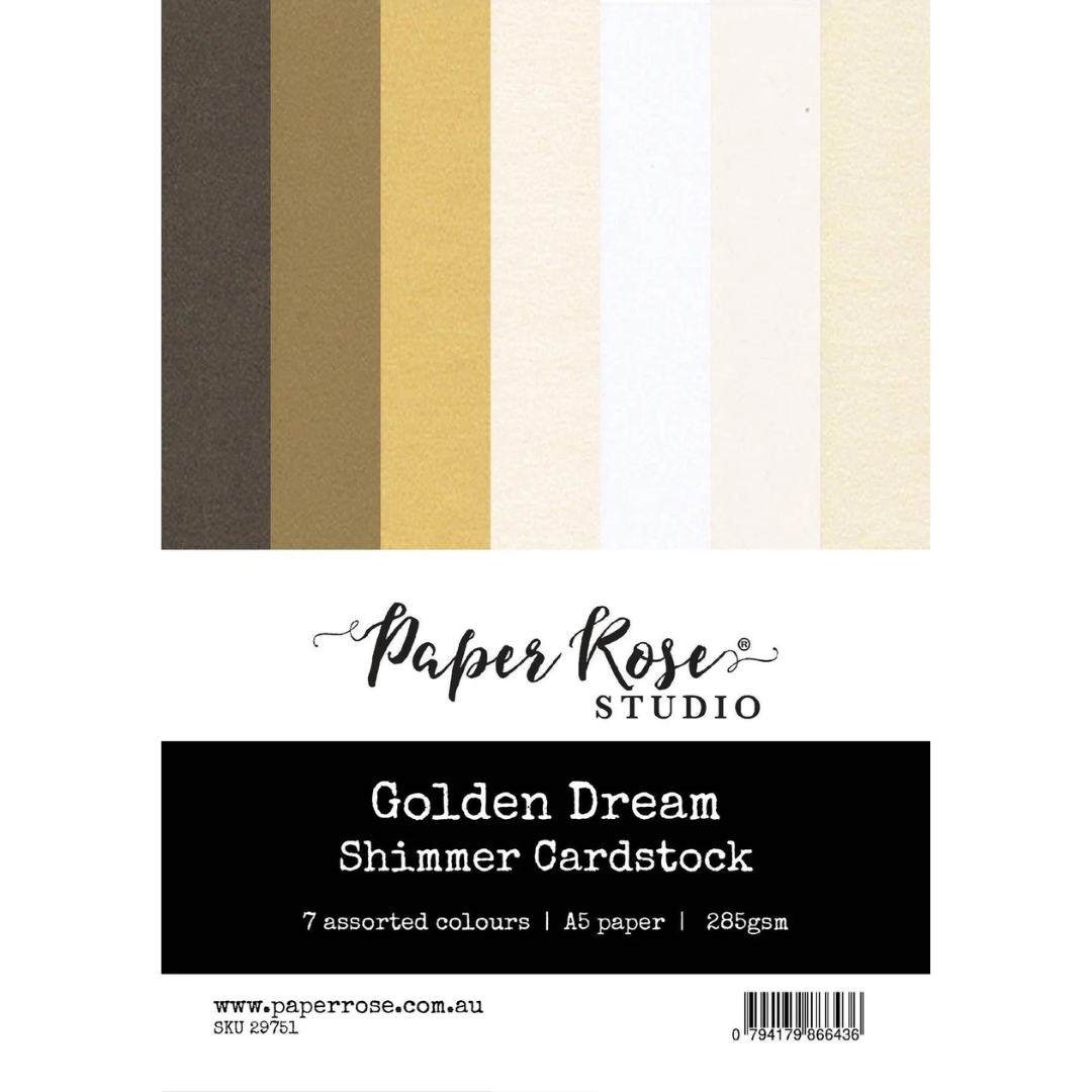 Paper Rose Studio - Golden Dream Shimmer Cardstock A5 (7 sheet pack)