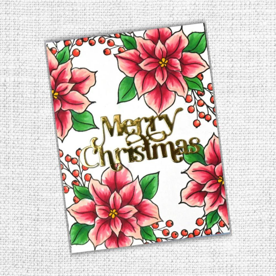 Paper Rose - Merry Christmas Layered Metal Cutting Die