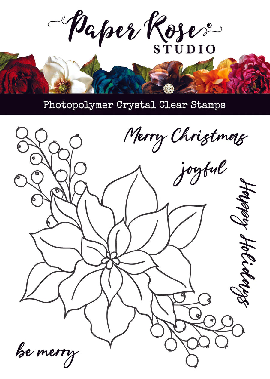 Paper Rose - Christmas Poinsettia Clear Stamp