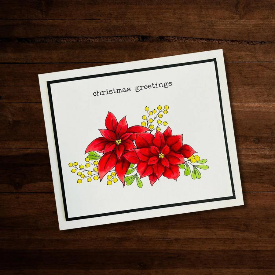 Paper Rose - Poinsettia Bouquet Clear Stamp