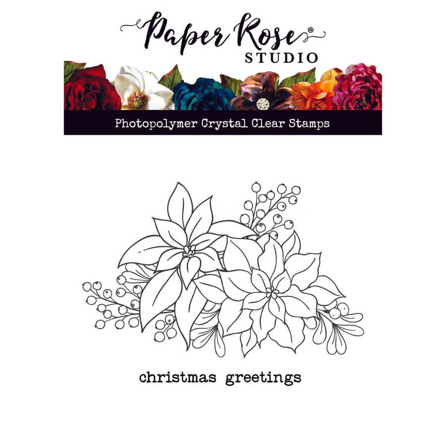 Paper Rose - Poinsettia Bouquet Clear Stamp