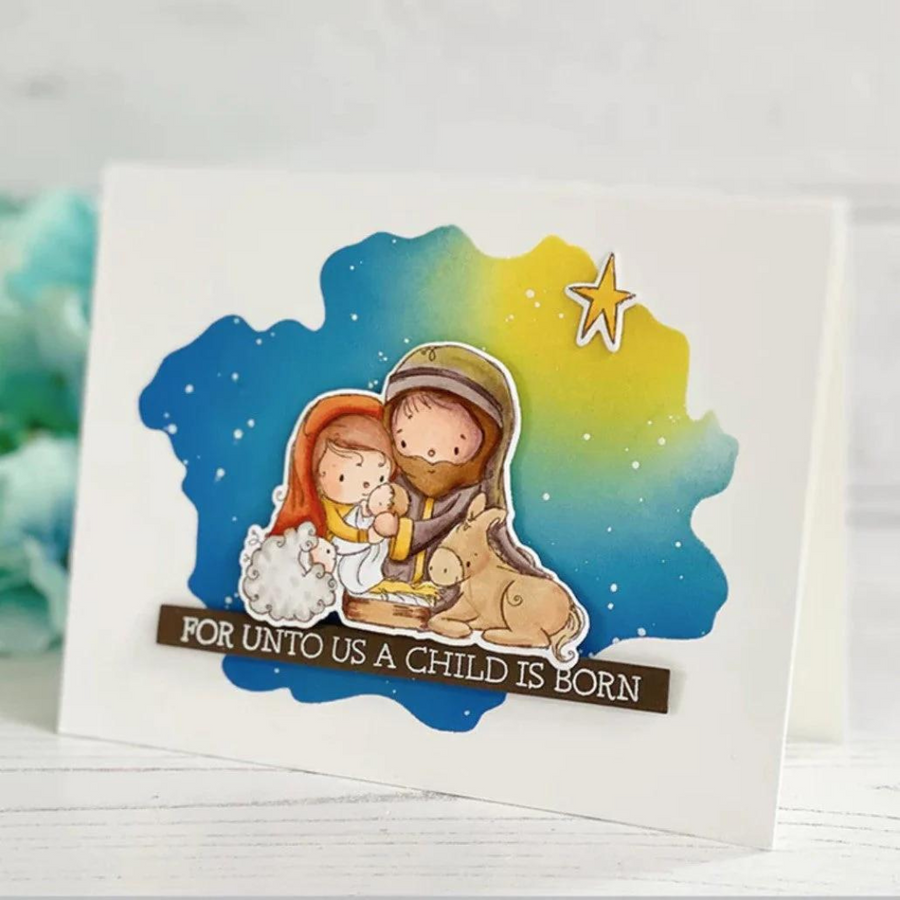 Paper Rose - Nativity Christmas Clear Stamp