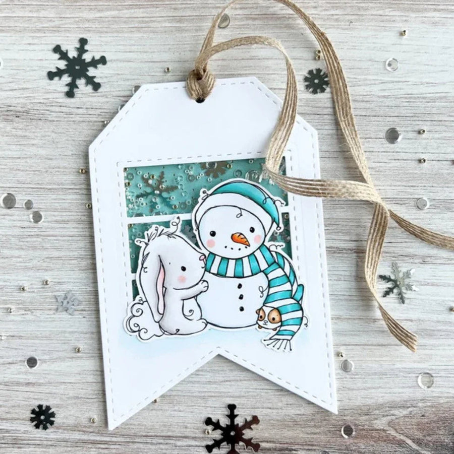 Paper Rose - Bunny & Guinea "Snowman" Clear Stamp