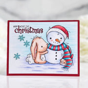 Paper Rose - Bunny & Guinea "Snowman" Clear Stamp