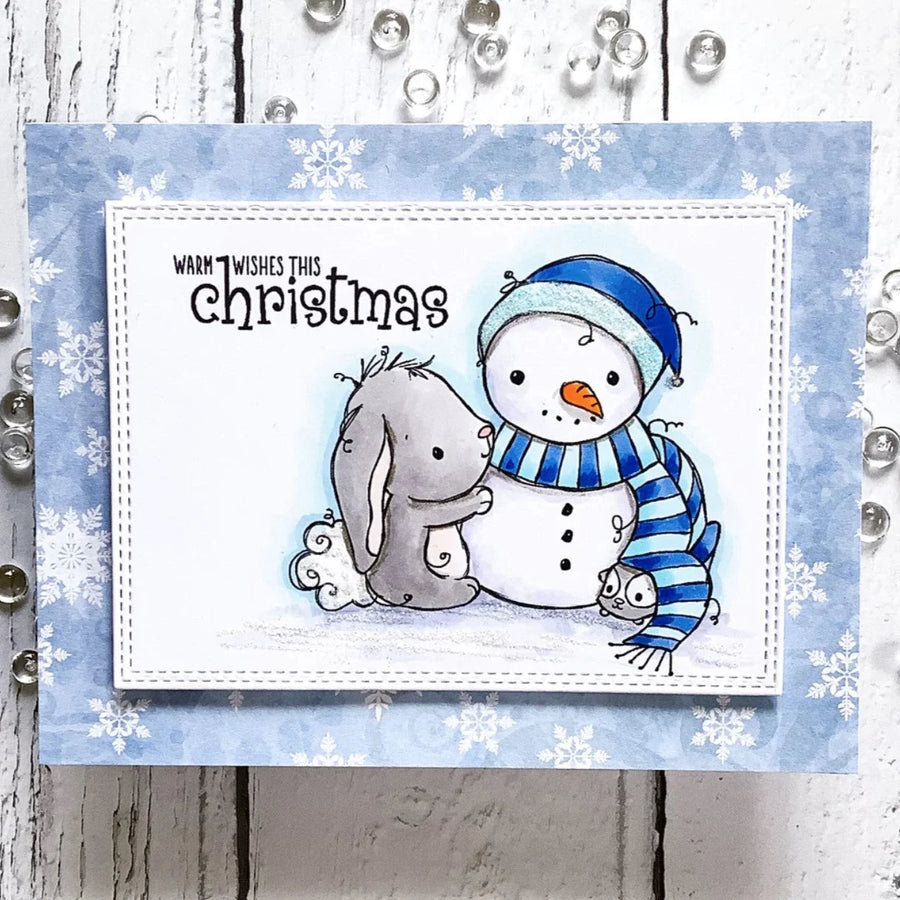 Paper Rose - Bunny & Guinea "Snowman" Clear Stamp