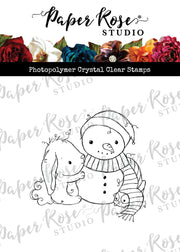 Paper Rose - Bunny & Guinea "Snowman" Clear Stamp