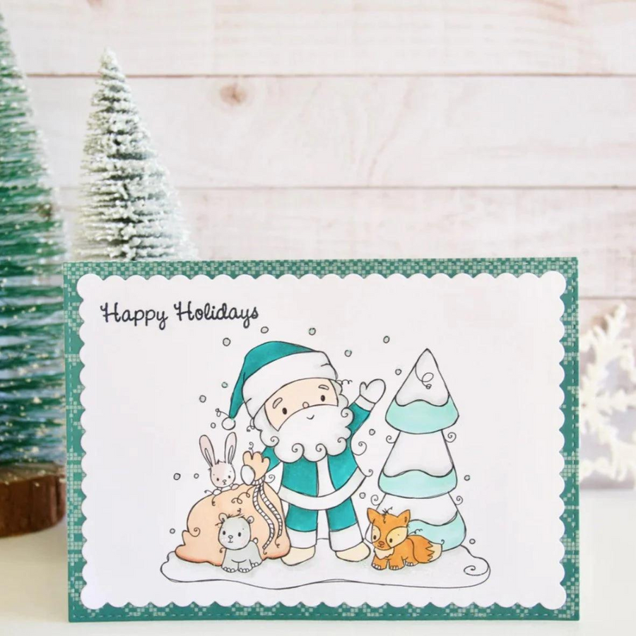 Paper Rose - Woodland Santa Be Merry Clear Stamp