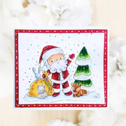 Paper Rose - Woodland Santa Be Merry Clear Stamp