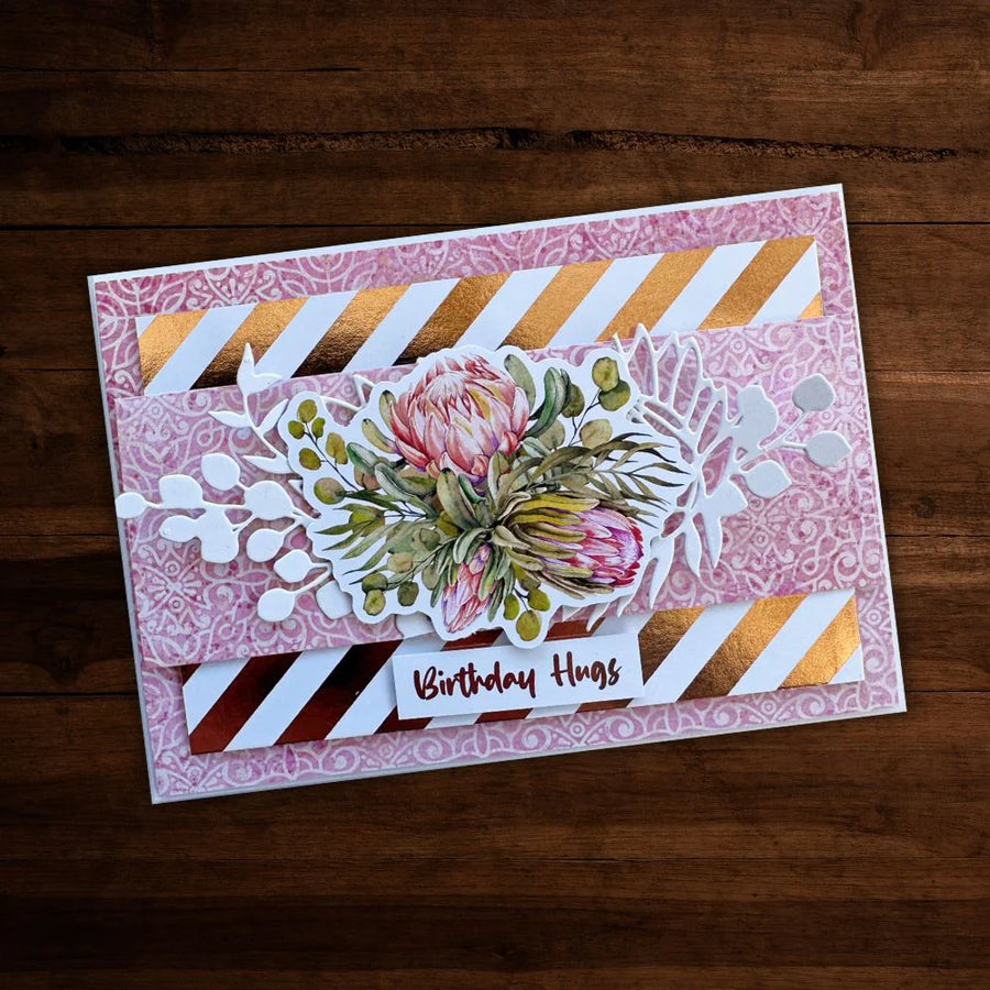 Paper Rose - Blooming Proteas Rose Gold Foil 12" x 12" Paper Collection