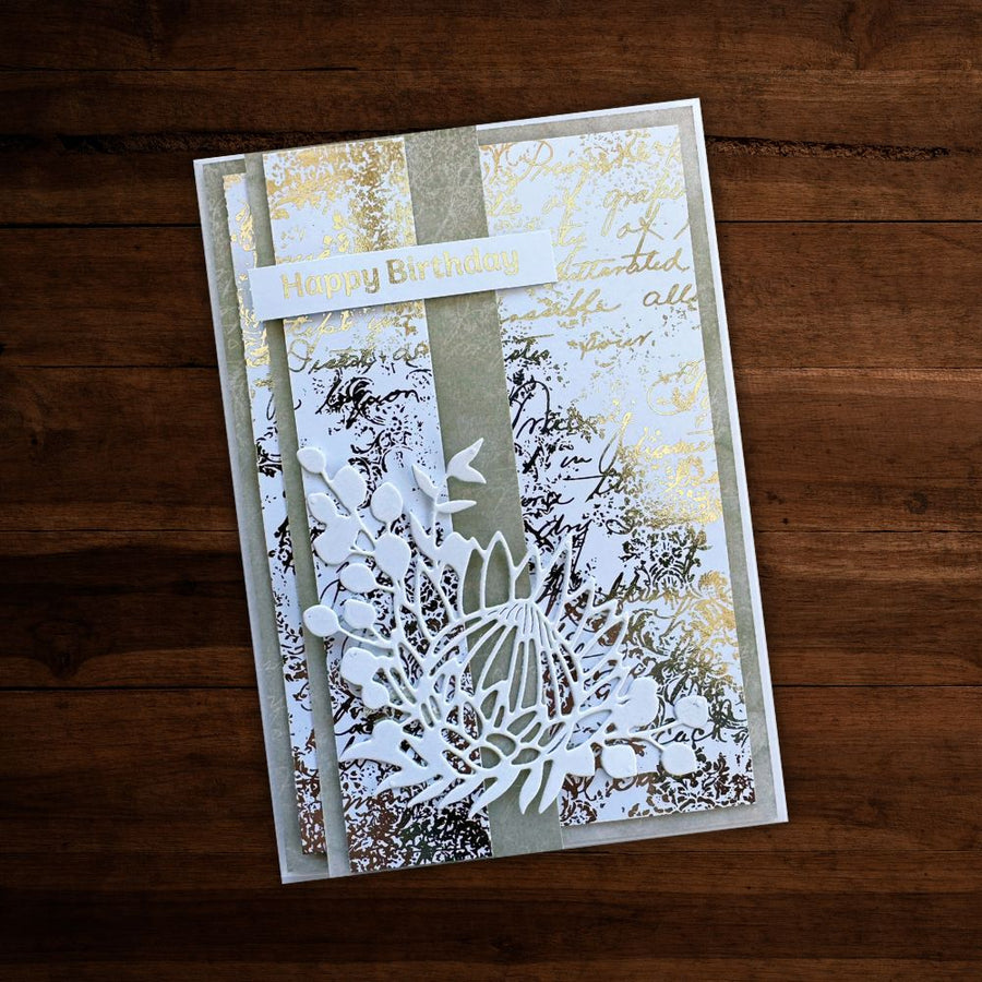 Paper Rose - Blooming Proteas Gold Foil 12" x 12" Paper Collection