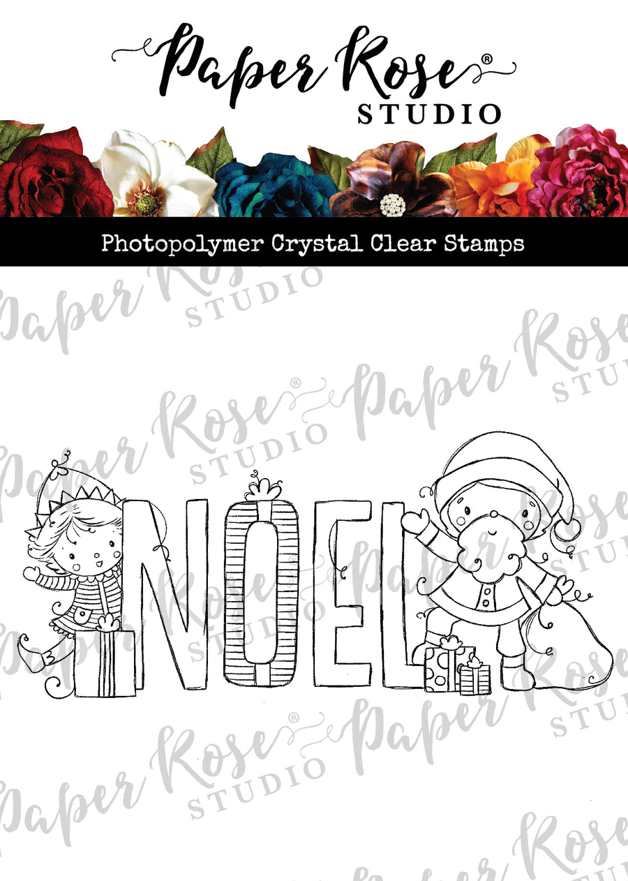 Paper Rose Studio - Christmas Noel Word Clear Stamp