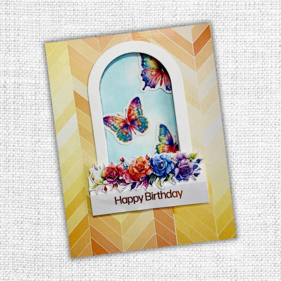 Paper Rose - Rainbow Garden Butterflies Embossed Die Cuts