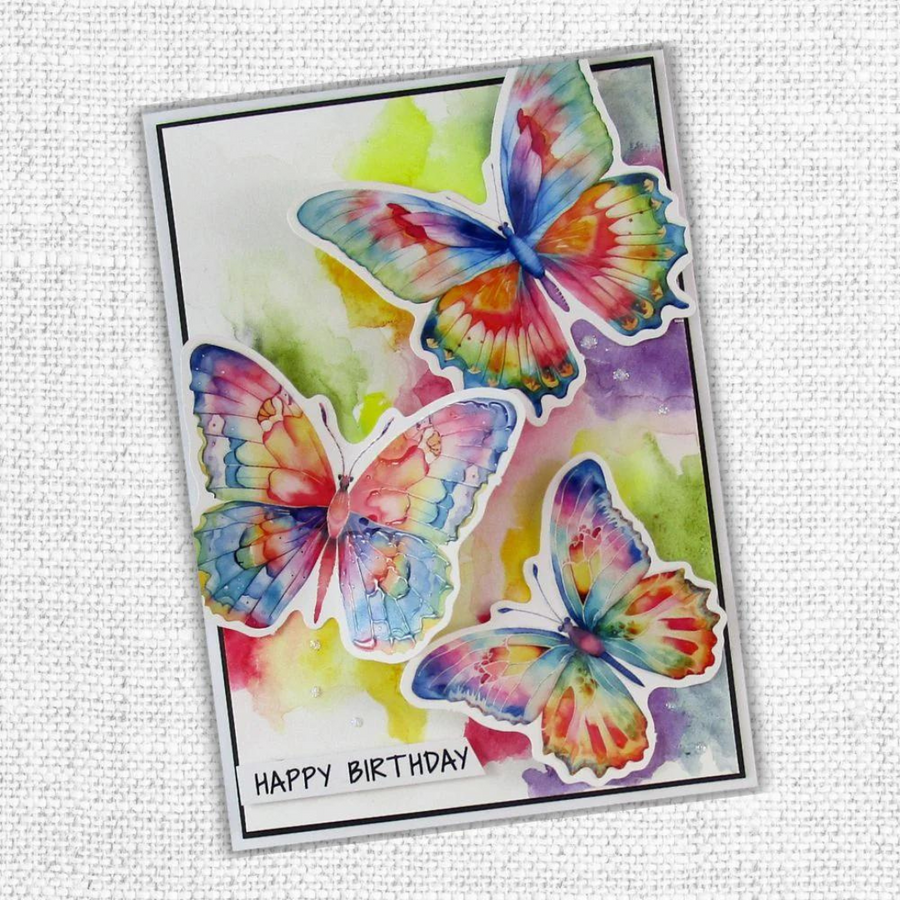 Paper Rose - Rainbow Garden Butterflies Embossed Die Cuts