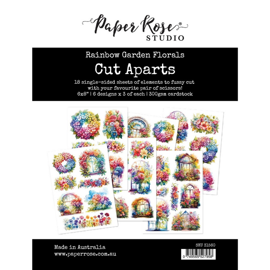 Paper Rose - Rainbow Garde Florals Cut Aparts Paper Pack