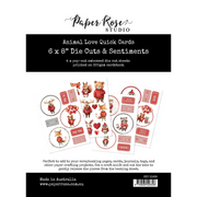 Paper Rose Studio - Animal Love Quick Cards 1.0 6" x 8" Die Cuts & Sentiments
