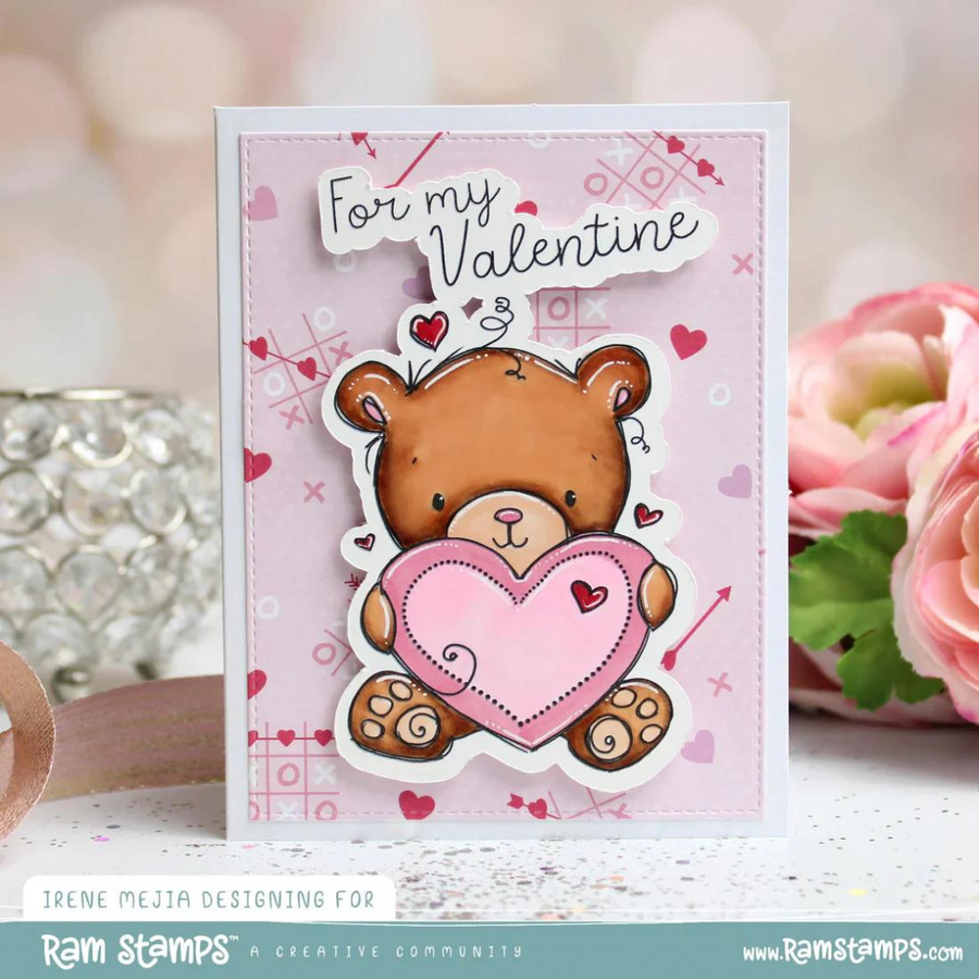 Paper Rose - Valentine Bear Clear Stamp