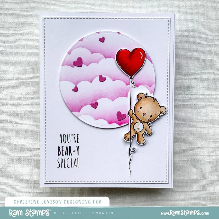 Paper Rose - Animal Valentines - Bear Clear Stamp