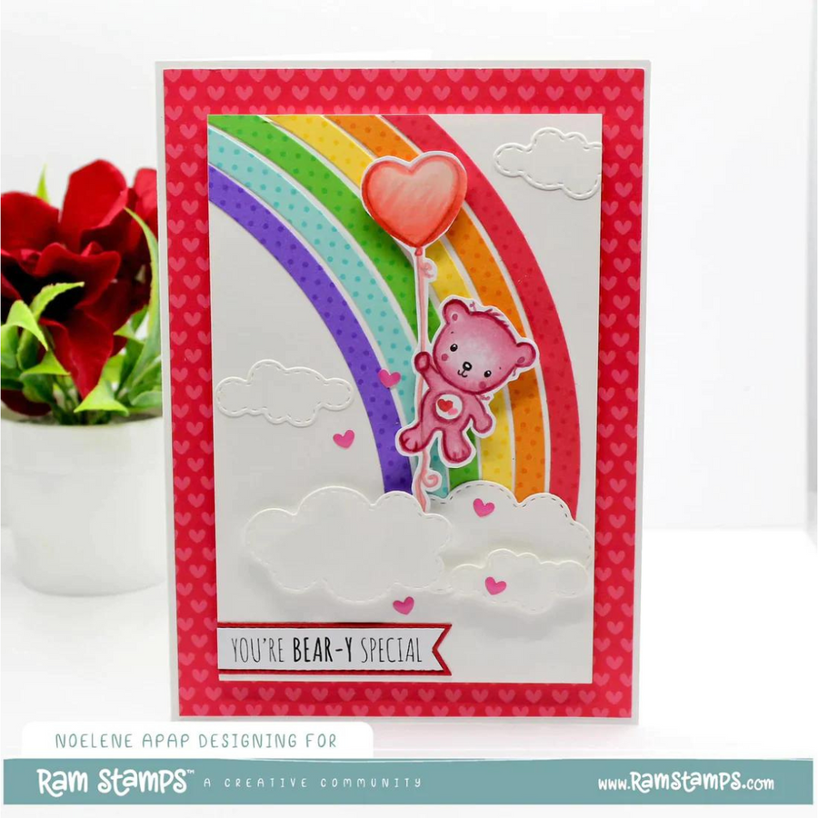 Paper Rose - Animal Valentines - Bear Clear Stamp