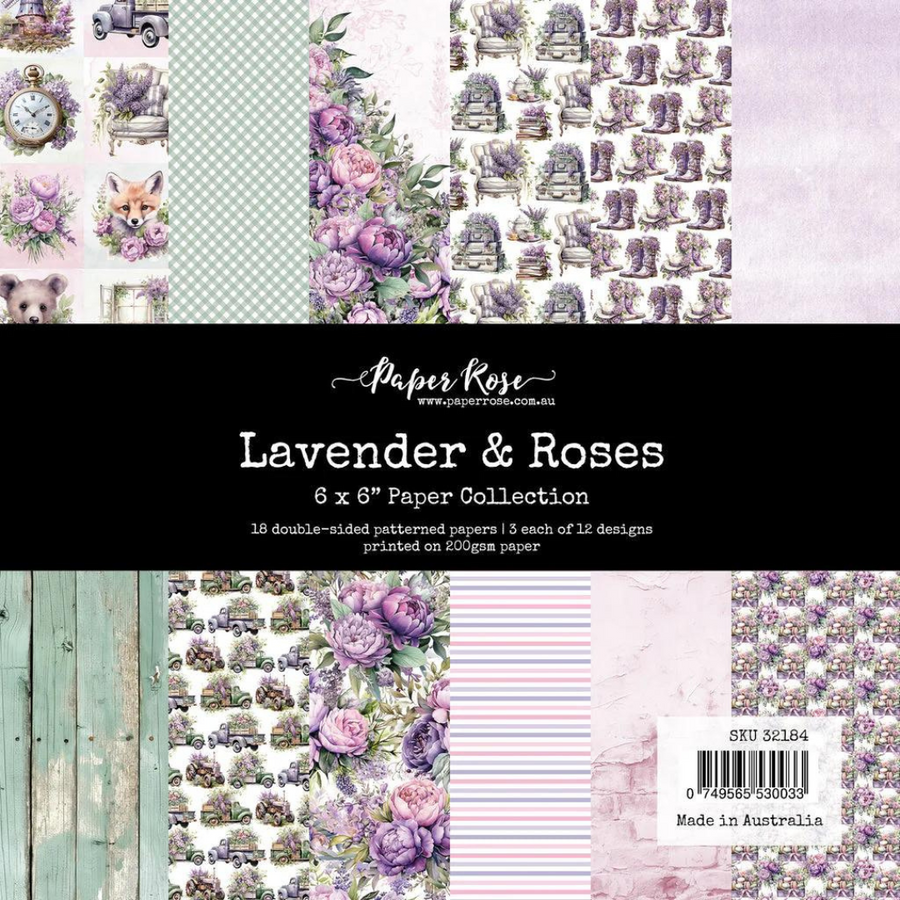 Paper Rose - Lavender & Roses 6" x 6" Paper Collection