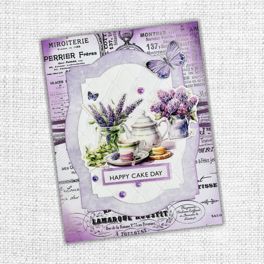 Paper Rose - Lavender & Roses Ephemera Embossed Die Cuts